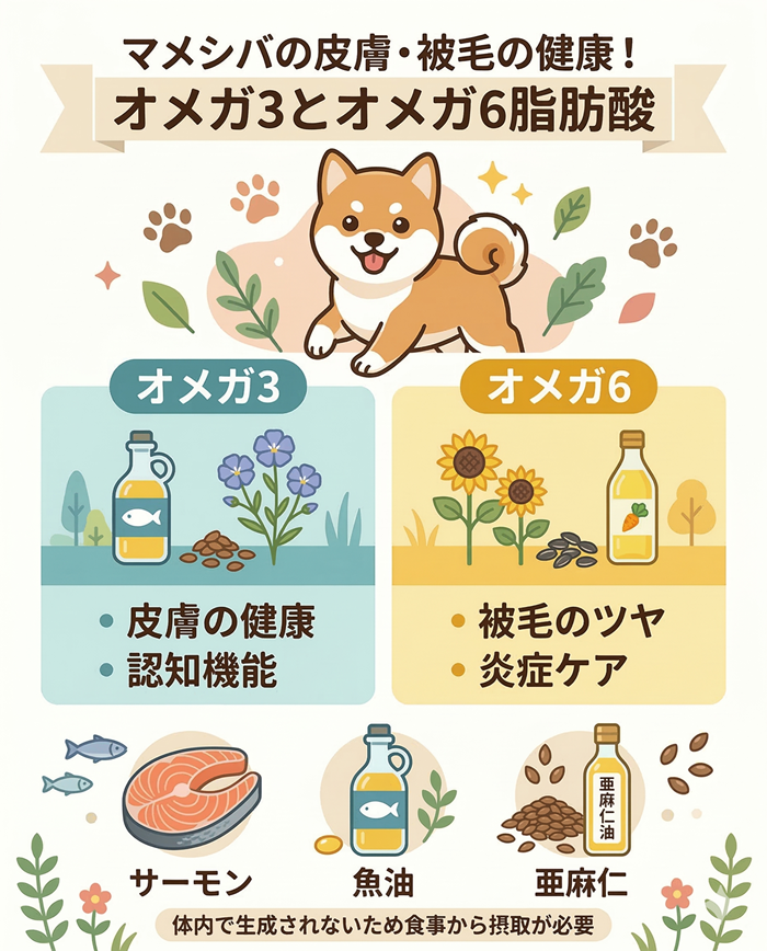 豆柴の皮膚ケアに必要な脂肪酸