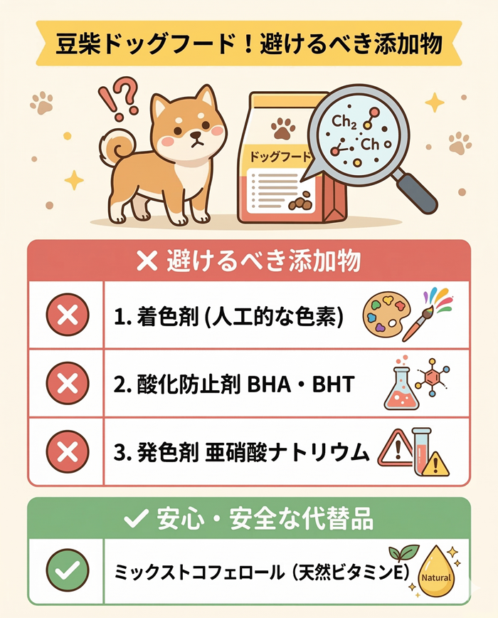 豆柴のドッグフードで避けるべき添加物